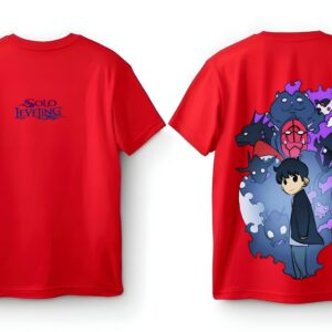 Solo Leveling Anime Red Graphic T-Shirt