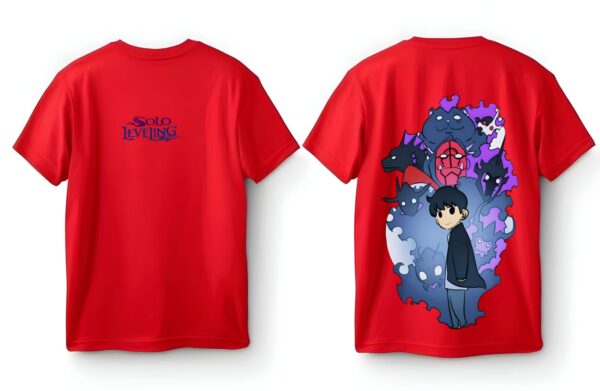 Solo Leveling Anime Red Graphic T-Shirt