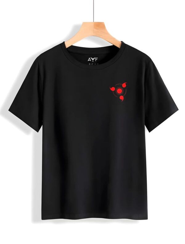 Itachi Uchiha Red Moon Black T-Shirt - Image 2