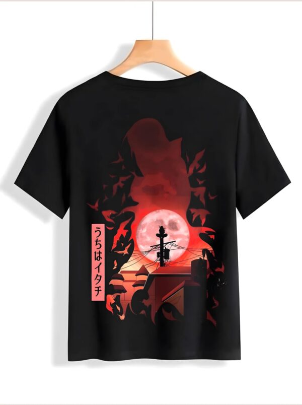 Itachi Uchiha Red Moon Black T-Shirt