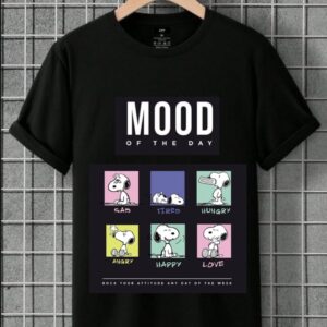 Snoopy Mood Black T-Shirt