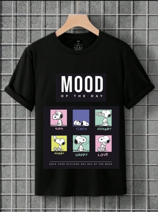Snoopy Mood Black T-Shirt