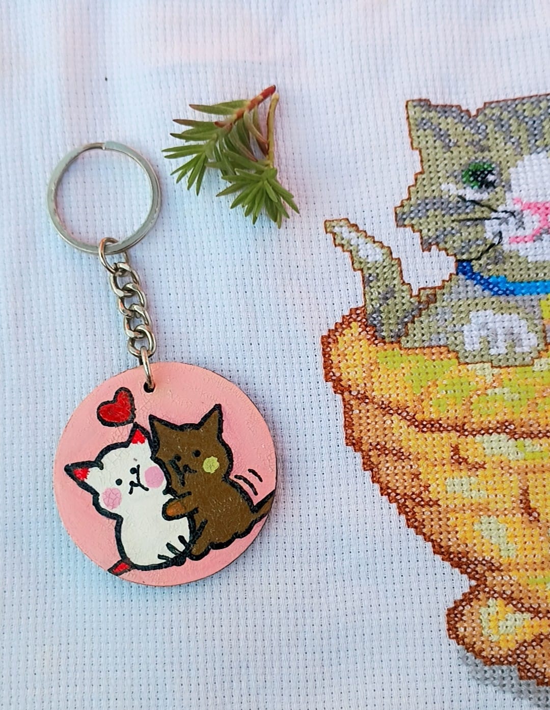 Cute Cat Love Wooden Keychain β Couple & Friendship Keyring | AVF Fashion Wear