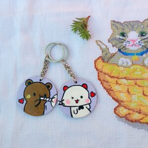 Cute Couple Teddy Keychain Set – Bear & Bunny Love Keyring | AVF Fashion Wear