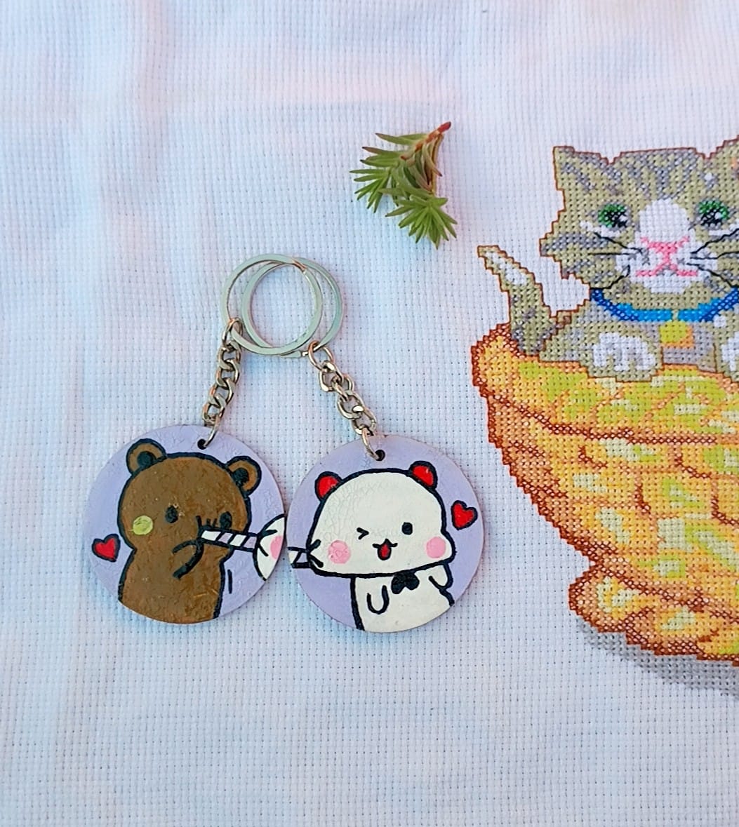 Cute Couple Teddy Keychain Set – Bear & Bunny Love Keyring | AVF Fashion Wear