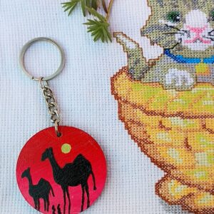 Desert Camel Wooden Keychain – Traditional Travel Theme Keyring | AVF Fashion Wear