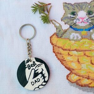 “Best Dad” Wooden Keychain – Father Love Gift Keyring | AVF Fashion Wear