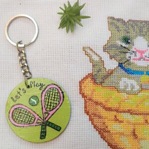 Let’s Play” Tennis Theme Wooden Keychain – AVF Fashion Wear
