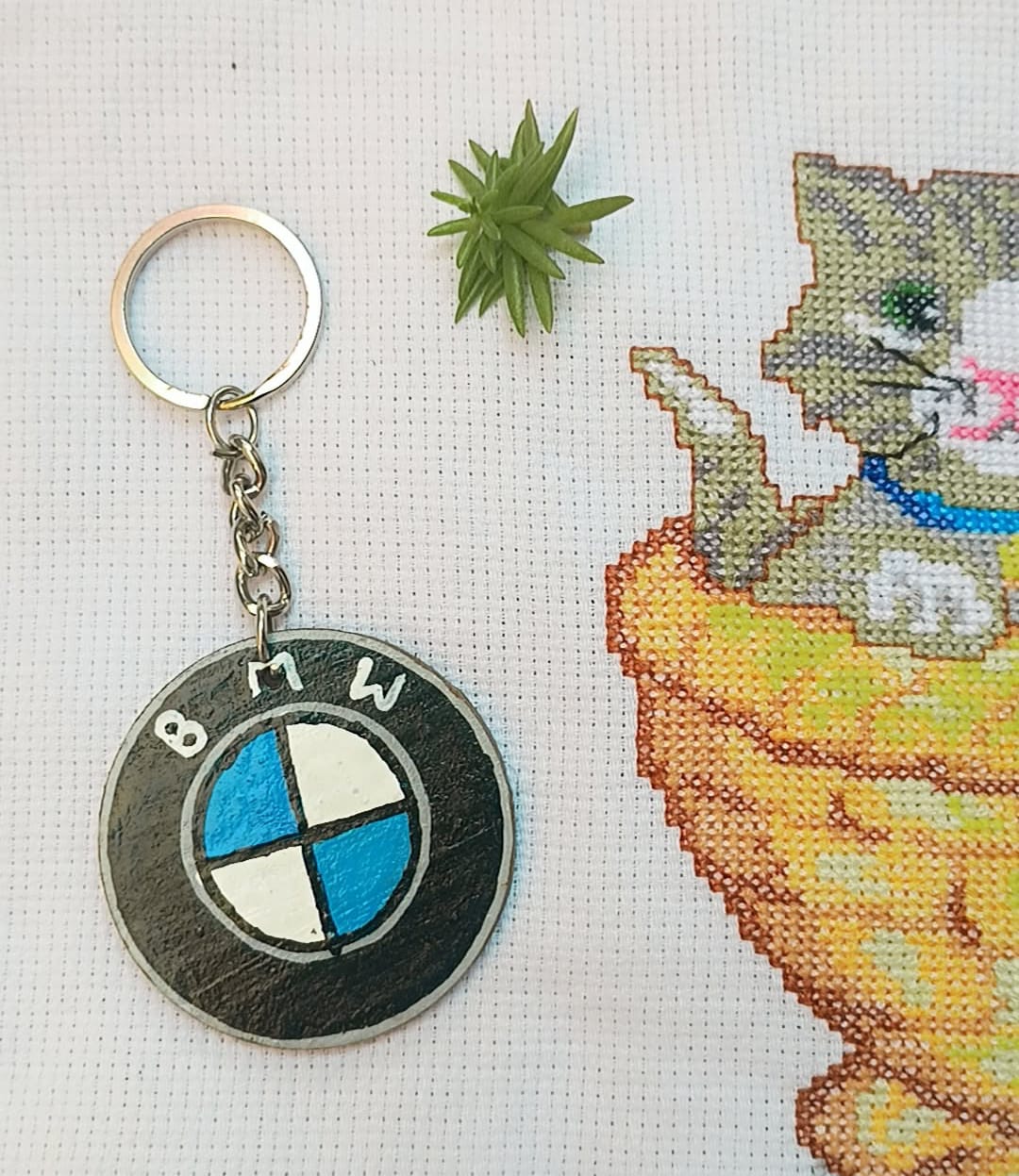 BMW Logo Wooden Keychain β Premium Car Lover Keyring | AVF Fashion Wear