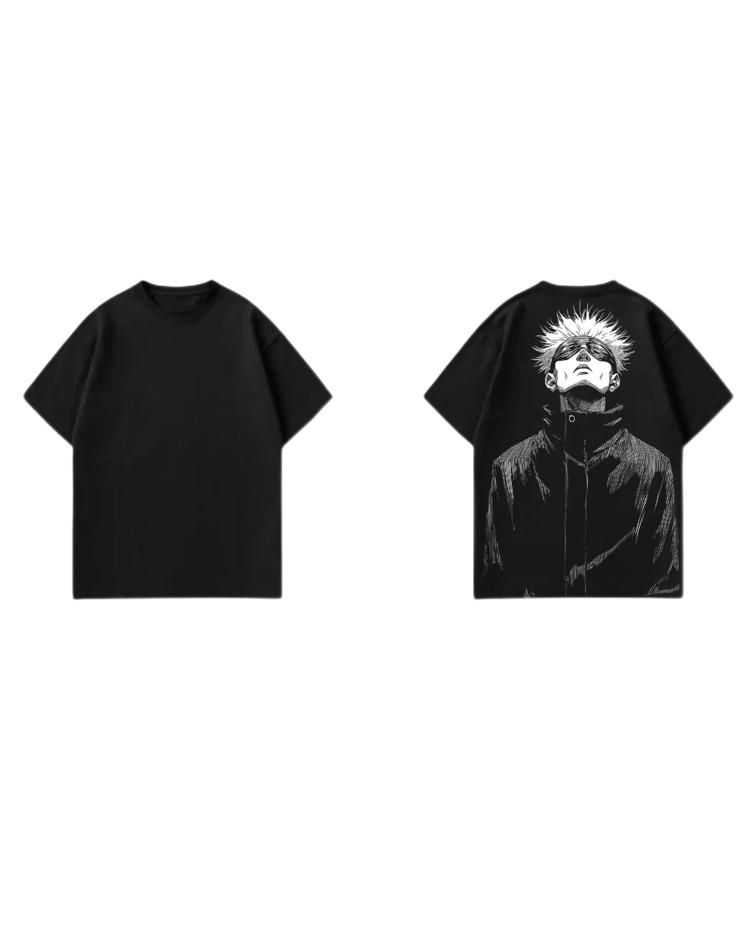 Gojo Satoru Oversized Anime Graphic T-Shirt – Black