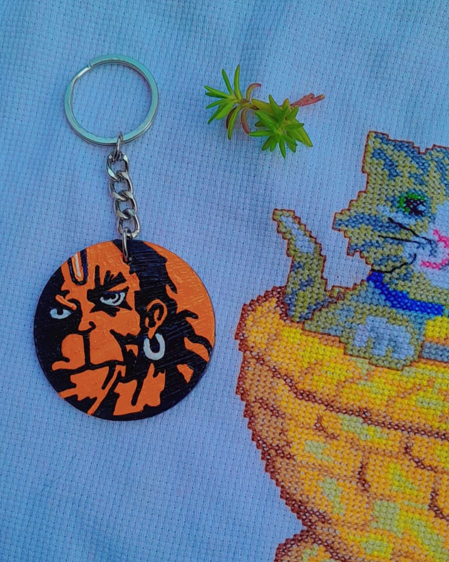 The Rudra Force: Premium Handcrafted Hanuman Vector Keychain