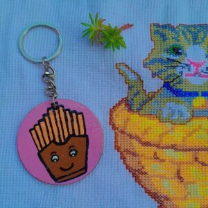 The "Doodle-Joy" Hand-Painted Circular Keychain