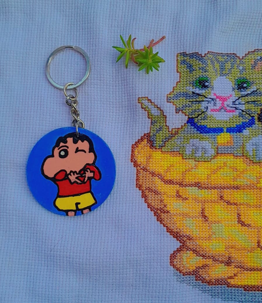 The Nohara Spirit: Hand-Painted Artisan Shin-chan Collectible Keychain
