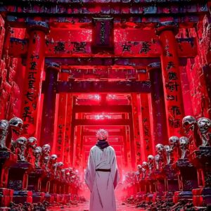 Cursed Shrine Awakening – Anime Aesthetic Graphic T-Shirt